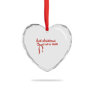 Last Christmas As A Miss Heart Crystal Glass Ornament Bride To Be Future Mrs Xmas Engaged Gift TS10 Print Your Wear
