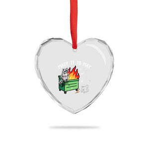 Last Day of School Heart Crystal Glass Ornament Funny Raccoon Dumpster Fire Made It To May Teacher TS10 Print Your Wear