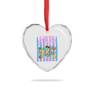 Later First Grader School's Out For Summer Heart Crystal Glass Ornament Last Day Of School Later Gator Alligator TS14 Print Your Wear