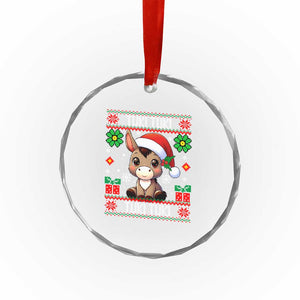 Latin American Xmas Crystal Glass Ornament Mi Burrito Mexican Donkey Latino Ugly Christmas TS02 Print Your Wear