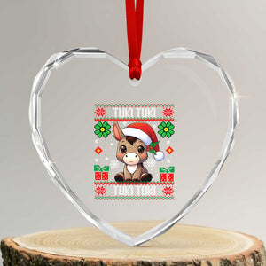 Latin American Xmas Heart Crystal Glass Ornament Mi Burrito Mexican Donkey Latino Ugly Christmas TS02 Transparent Glass 3'' Heart Print Your Wear