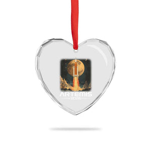 Launch To The Moon Mission Heart Crystal Glass Ornament TS10 Print Your Wear