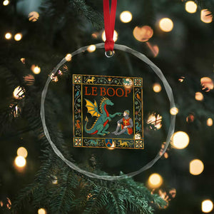 Le Boop Knight Dragon Renaissance Fair Medieval Humor Crystal Glass Ornament