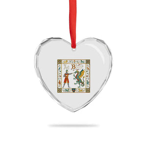 Le Boop Medieval Knight Dragon Fantasy Book Lover Humor Heart Crystal Glass Ornament