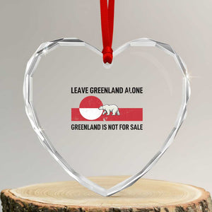 Leave Greenland Alone Polar Bear Protest Heart Crystal Glass Ornament Not For Sale Patriotic Flag TS02 Transparent Glass 3'' Heart Print Your Wear