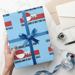 Leave Greenland Alone Polar Bear Protest Wrapping Paper Roll Not For Sale Patriotic Flag TS02 Light Blue Print Your Wear