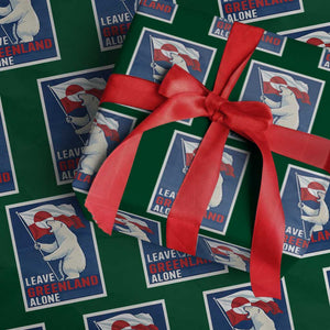 Leave Greenland Alone Polar Bear Resist Wrapping Paper Roll Vintage Patriotic Propaganda Sovereignty Protest TS02 Green Print Your Wear