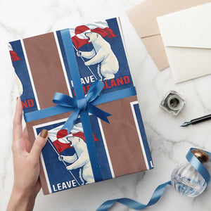 Leave Greenland Alone Polar Bear Resist Wrapping Paper Roll Vintage Patriotic Propaganda Sovereignty Protest TS02 Mocha Print Your Wear
