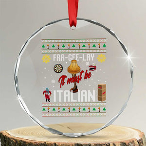 Leg Lamp Christmas Crystal Glass Ornament Funny Ugly Xmas Fra Gee Lay TS10 Transparent Glass 3'' Circle Print Your Wear