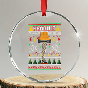 Leg Lamp Ugly Christmas Crystal Glass Ornament Funny Xmas Movie Fragile TS10 Transparent Glass 3'' Circle Print Your Wear