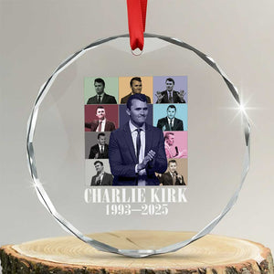 Legacy of Charlie Kirk Crystal Glass Ornament 1993 2025 Memorial Pop Art Tribute Graphic TS02 Transparent Glass 3'' Circle Print Your Wear