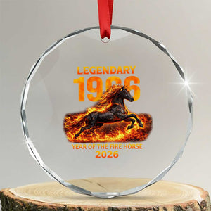 Legendary 1966 Year of the Fire Horse Crystal Glass Ornament Fiery 2026 Zodiac Birthday Gift TS02 Transparent Glass 3'' Circle Print Your Wear