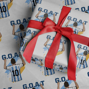 Legendary Number 10 Wrapping Paper Roll Goat Of Soccer Gift For Fans TS12 White Print Your Wear