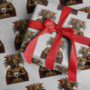 Legendary Tribal Soccer Warrior Wrapping Paper Roll Football Lover TS12 White Print Your Wear