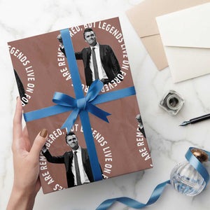 Legends Live Forever Tribute Wrapping Paper Roll Charlie Kirk Legacy Remembrance TS02 Mocha Print Your Wear