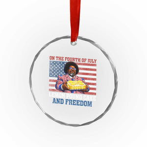 Lemon Pound Cake And Freedom Crystal Glass Ornament 4th of July Hip Hop Edgy Humor Rap Fan