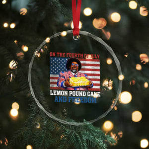 Lemon Pound Cake And Freedom Crystal Glass Ornament 4th of July Hip Hop Edgy Humor Rap Fan
