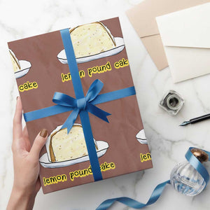 Lemon Pound Cake Funny Meme Wrapping Paper Roll Viral Edgy Hip Hop Humor Parody Gift for Rap Fans TS02 Mocha Print Your Wear