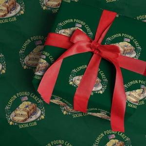 Lemon Pound Cake Social Club Wrapping Paper Roll Funny Viral Meme Dessert Parody Rap Fans TS02 Green Print Your Wear