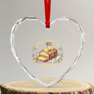 Lemon Pound Cake Social Club Heart Crystal Glass Ornament Funny Viral Meme Dessert Parody Rap Fans TS02 Transparent Glass 3'' Heart Print Your Wear