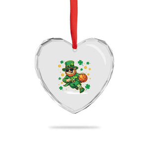Leprechaun Basketball St Patricks Day Sport Lover Heart Crystal Glass Ornament TS11 Print Your Wear