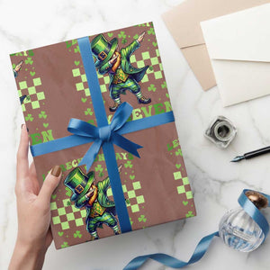 Leprechaun Six Seven Meme Wrapping Paper Roll Funny St Patricks Day Gift TS12 Mocha Print Your Wear
