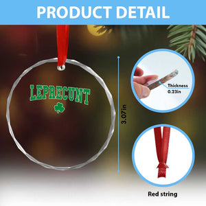Leprecunt Shamrock Crystal Glass Ornament St Patricks Day Funny Irish Adult Humor TS10 Print Your Wear