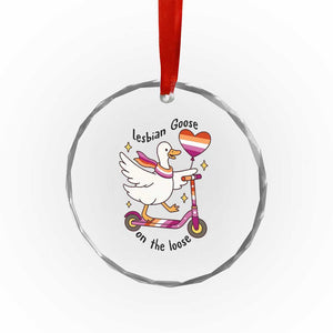 Lesbian Goose On The Loose Crystal Glass Ornament Funny LGBTQ Animal Pride Gift TS12 Print Your Wear