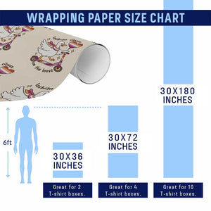 Lesbian Goose On The Loose Wrapping Paper Roll Funny LGBTQ Animal Pride Gift