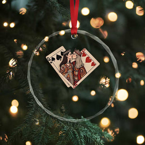 Lesbian Pride Crystal Glass Ornament Vintage Kissing Cards Sapphic Art TS10 Print Your Wear