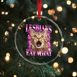 Lesbians Eat What Crystal Glass Ornament Funny Cat Gay Pride LGBTQ Pun TS10 Print Your Wear
