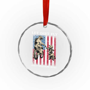 Let Dirt Fly And Freedom Ring Crystal Glass Ornament 4th of July Dirt Bike American Flag TS14 Print Your Wear