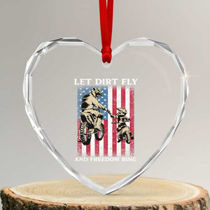 Let Dirt Fly And Freedom Ring Heart Crystal Glass Ornament 4th of July Dirt Bike American Flag TS14 Transparent Glass 3'' Heart Print Your Wear