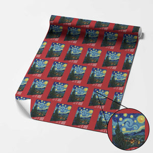 Let It Gogh Funny Vincent Van Gogh Wrapping Paper Roll Starry Night Design Art Lover TS11 Red Print Your Wear