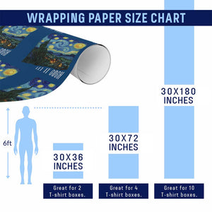 Let It Gogh Funny Vincent Van Gogh Wrapping Paper Roll Starry Night Design Art Lover TS11 Print Your Wear
