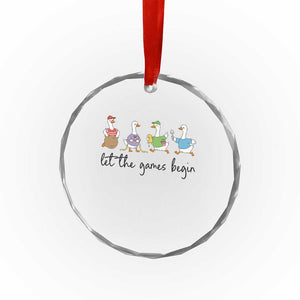 Let the Games Begin Cute Geese Crystal Glass Ornament Field Day Whimsical School Sports TS02 Print Your Wear