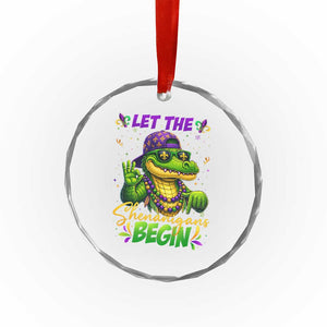 Let The Shenanigans Begin Mardi Gras 67 Meme Crystal Glass Ornament Funny Alligator Mardigator Six Seven TS11 Print Your Wear
