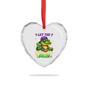 Let The Shenanigans Begin Mardi Gras 67 Meme Heart Crystal Glass Ornament Funny Alligator Mardigator Six Seven TS11 Print Your Wear