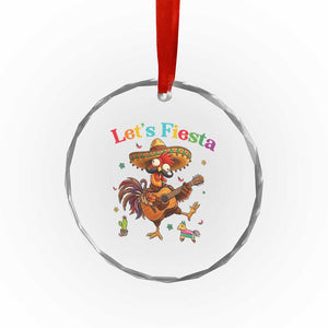 Lets Fiesta Cinco de May Crystal Glass Ornament Funny Chicken Playing Guitar TS12 Print Your Wear