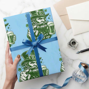 Lets Get Lucked Up Wrapping Paper Roll St Patricks Day Party Humor TS12 Light Blue Print Your Wear