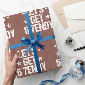 Lets Get Sendy 67 Six Seven Meme Alpha Slang Wrapping Paper Roll TS11 Mocha Print Your Wear