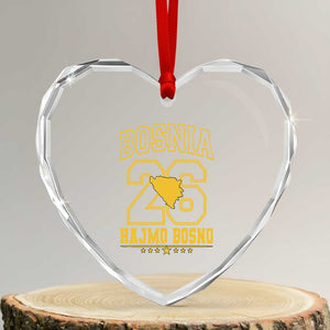 Lets Go Bosnia 2026 Hajmo Bosno Vintage Varsity Sports Style Heart Crystal Glass Ornament Bosnia Herzegovina Map Soccer Lover Football Fan TS02 Transparent Glass 3'' Heart Print Your Wear