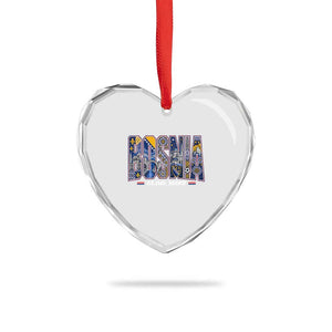 Lets Go Bosnia Heritage Hajmo Bosno Cultural Mosaic Pattern Heart Crystal Glass Ornament Bosnia Herzegovina Map Soccer Lover Football Fan