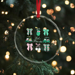 Lets Par-tee Coquette Golf Bows Crystal Glass Ornament Preppy Pink and Green Golf Cart n Bag Golfing Lover Club TS02 Print Your Wear