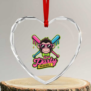 Lets Party Baseball Monkey Game Day Heart Crystal Glass Ornament Neon Dripping Bats Funny Baseball Fan Party Ball TS02 Transparent Glass 3'' Heart Print Your Wear