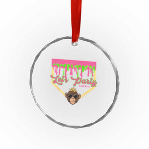 Lets Party Monkey Baseball Game Day Crystal Glass Ornament Neon Dripping Homeplate Funny Ball Party Fans TS02 Print Your Wear