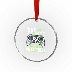 Leveling Up To School Funny Gamer Boys Crystal Glass Ornament First Day Back to School Gift
