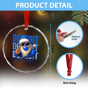 LF Football Christmas Crystal Glass Ornament Santa Retro Sports Fan Game Day TS10 Print Your Wear
