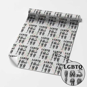 LGBTQ Acronym Funny Fitness Gym Muscle Graphic Wrapping Paper Roll Legs Glutes Biceps Triceps Quads TS02 Christmas Plaid Print Your Wear