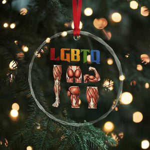 LGBTQ Acronym Funny Fitness Gym Rainbow Muscle Graphic Crystal Glass Ornament Legs Glutes Biceps Triceps Quads TS02 Print Your Wear